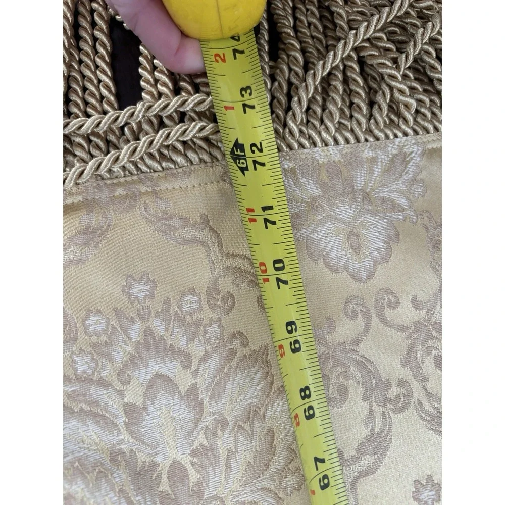 Gold Floral Damask Table Runner With Bullion Fringe Edge 13x 72
